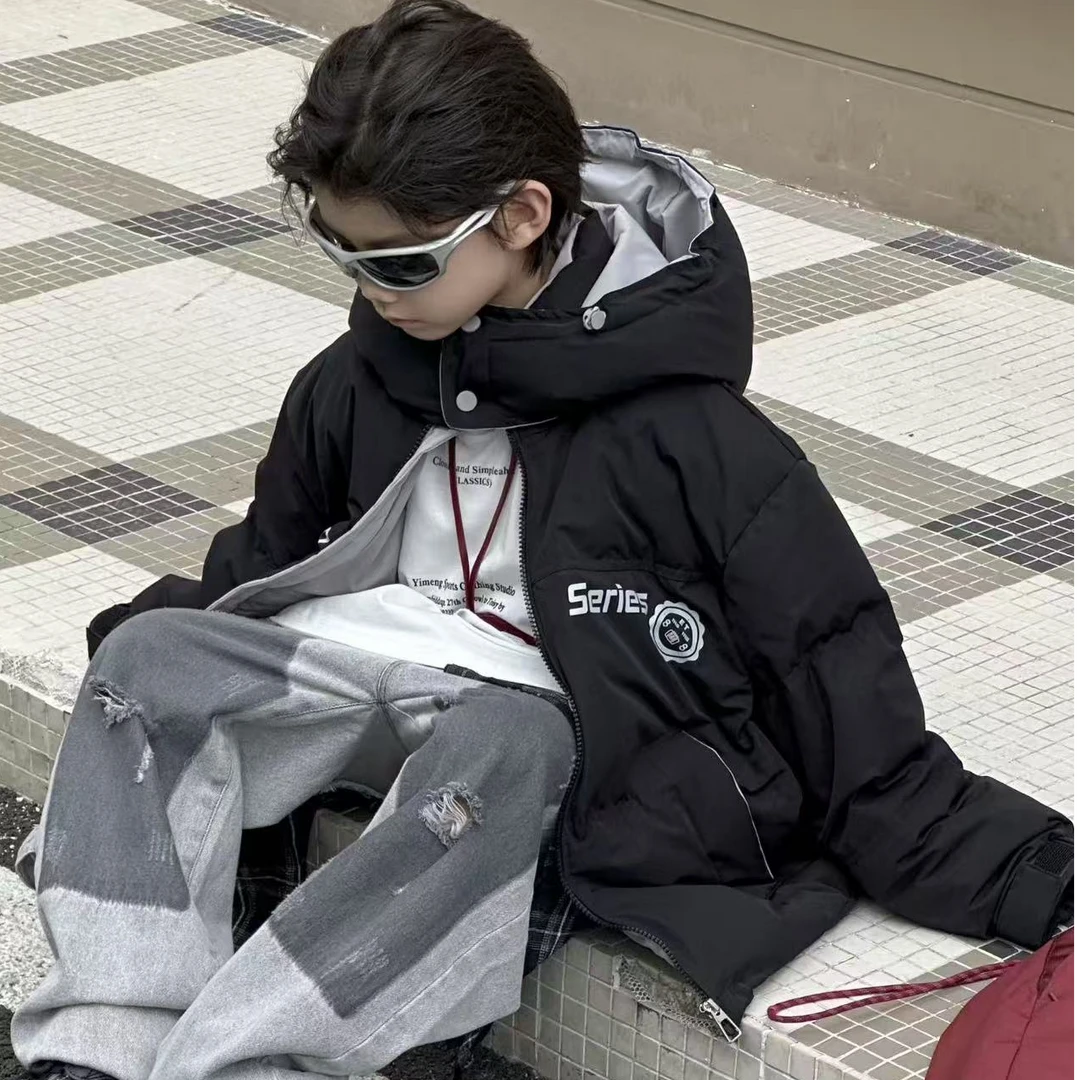 xy - 25130  高货连帽保暖童装羽绒服