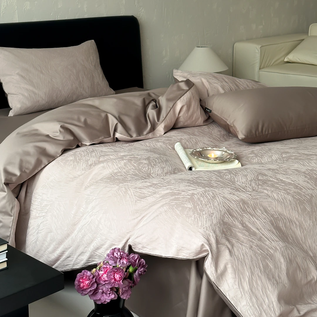 洛洛山河软软糯糯I简约不挑墙色不易褪色的色织长绒棉床上四件套