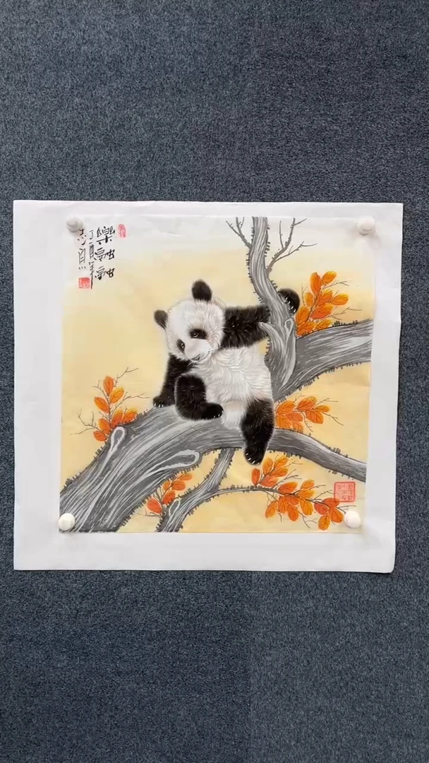 【闪购商品】国画2.16-郑志宗-丝绢斗方动物-83