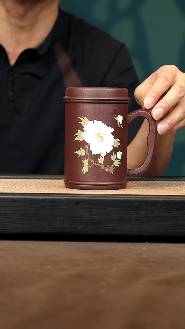 茶壶紫砂【花韵盖杯】