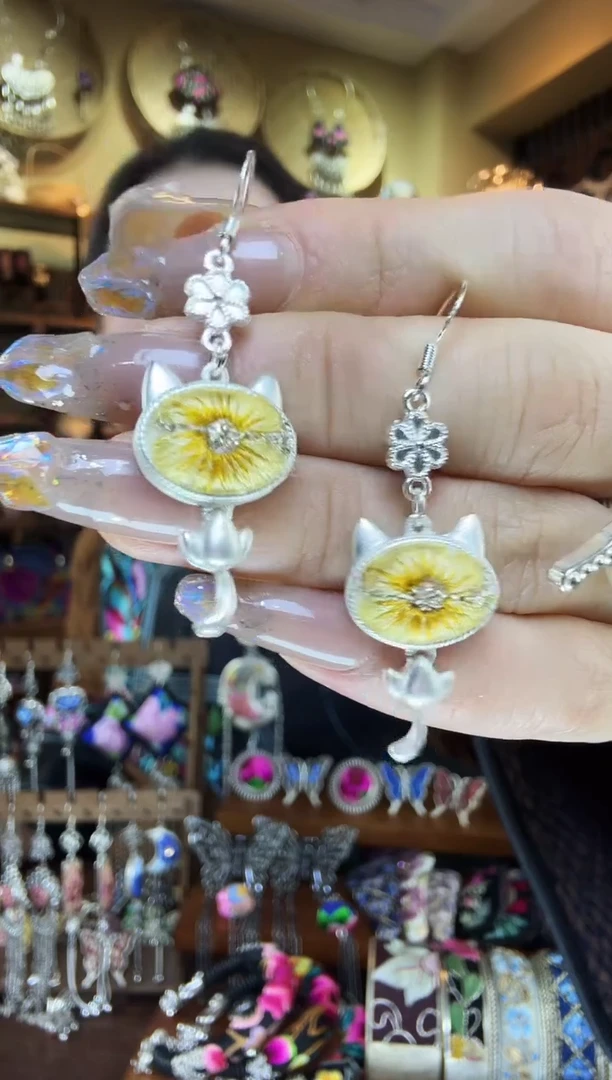 刺绣非遗刺绣民族风耳环