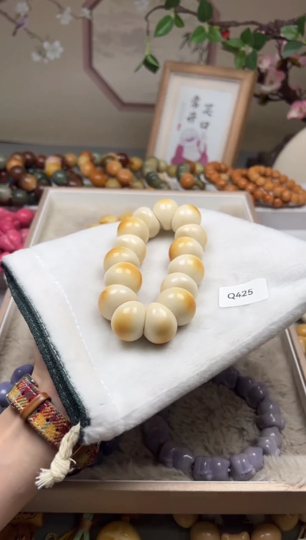 手串菩提根/象牙果田*Q425牙果蒜瓣肠23-24mm一串通货