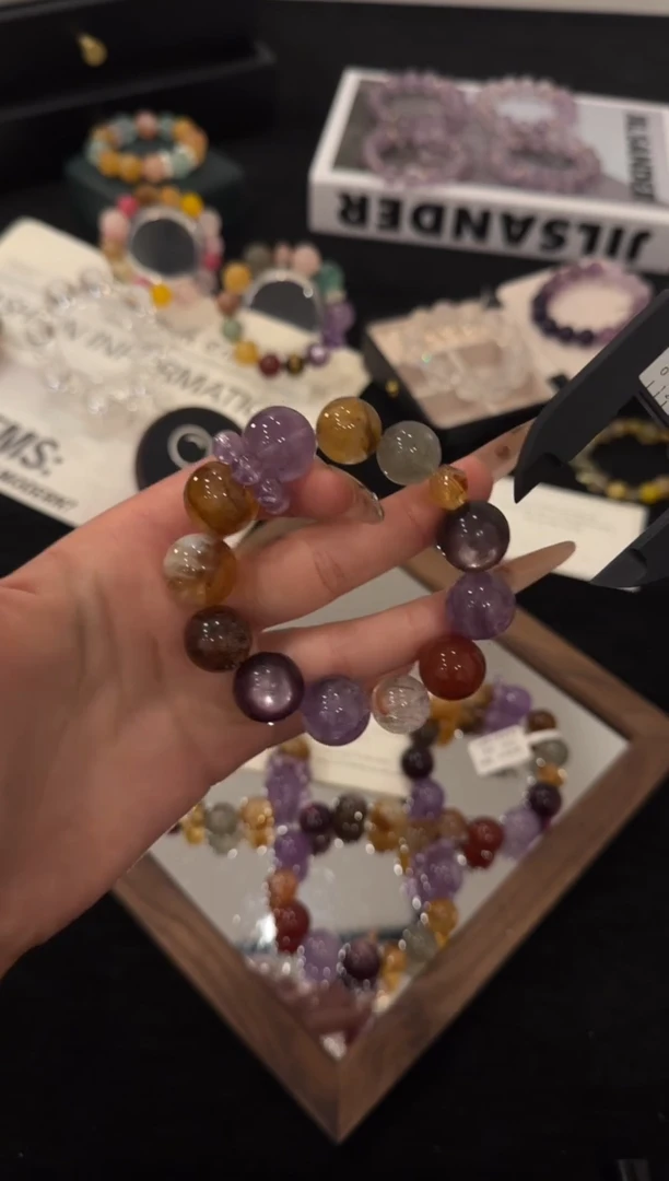 未镶嵌手链水晶九紫离火多宝x3052