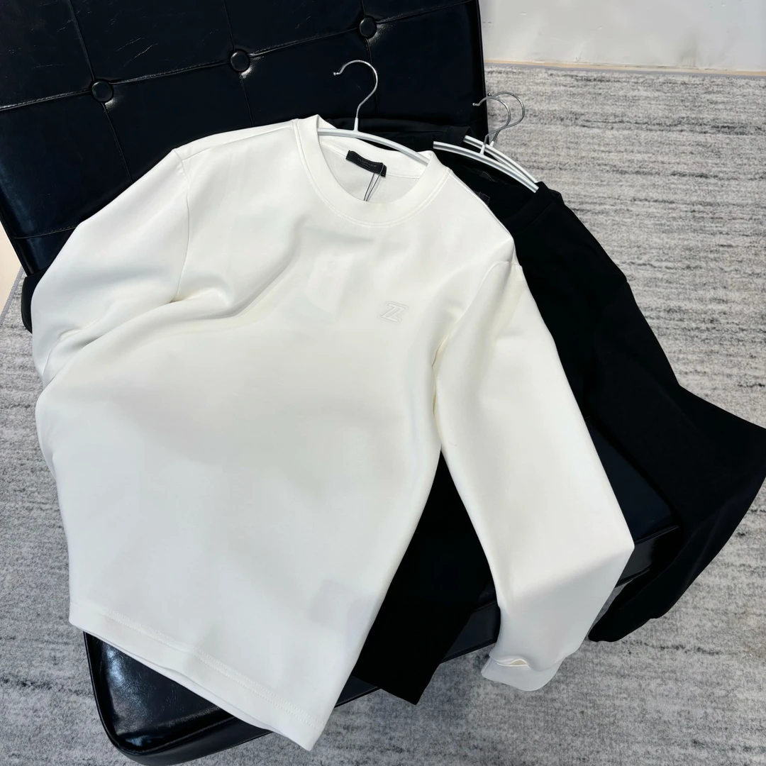 WERRKAMP【极简】Z奢宠系列垂弹柔软莫代尔面料男士简约显瘦长袖T恤