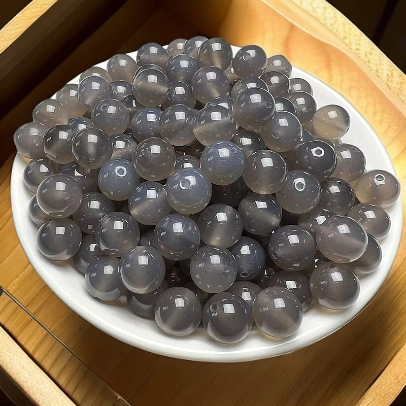 天然散珠 冰烟紫圆珠【C027】10mm 20颗15元