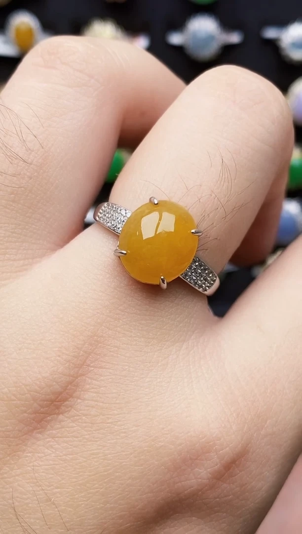 银S925镶嵌戒指翡翠6114