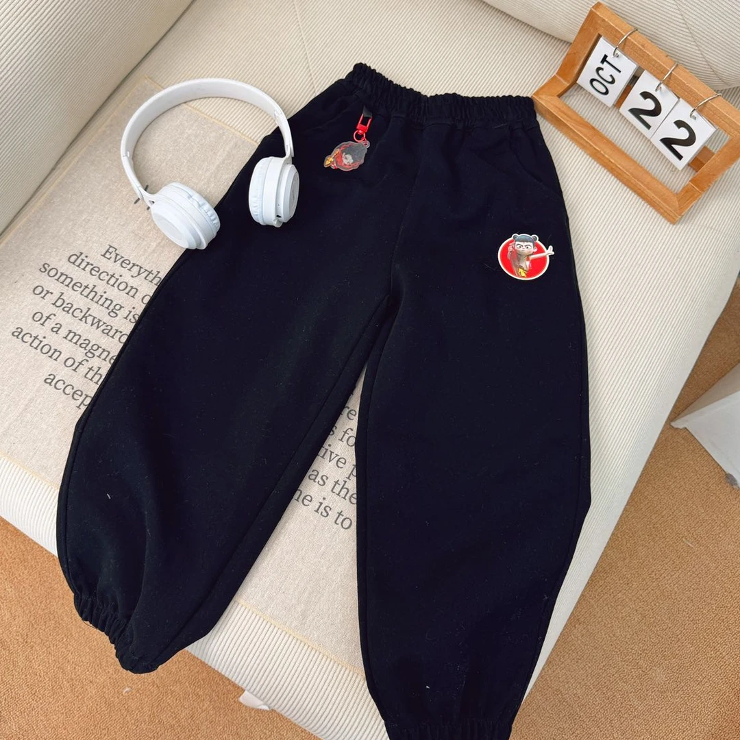 【新疆包邮】春季新款哪吒黑色运动裤P409