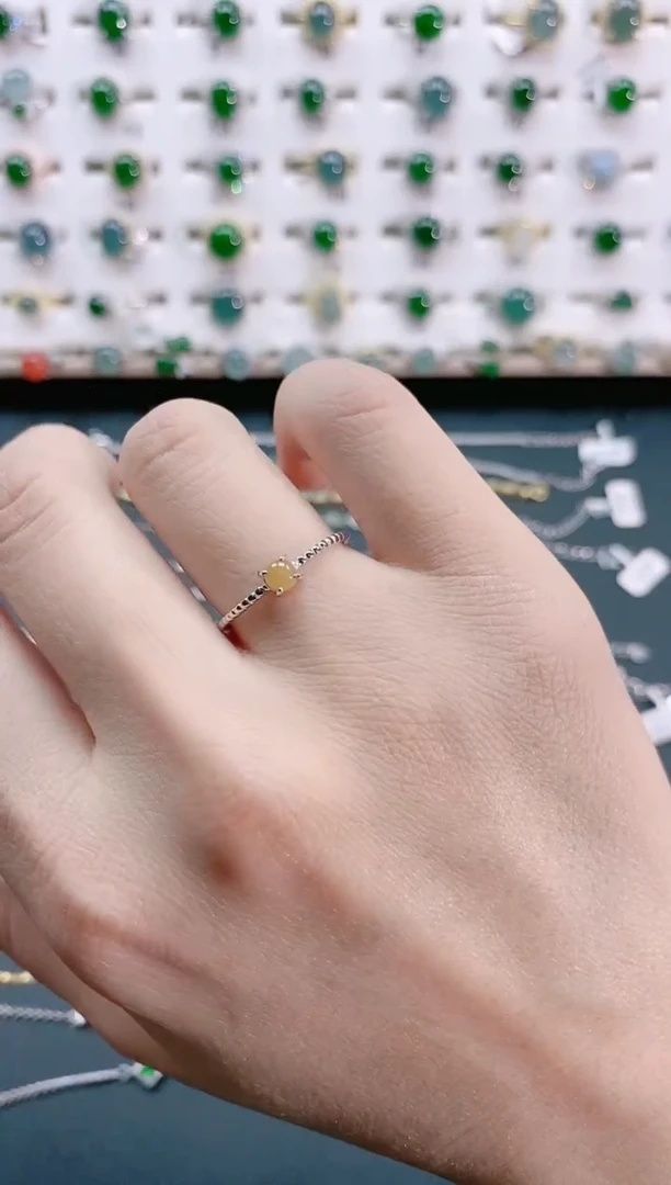 【闪购商品】翡翠戒指银S925镶嵌天然翡翠