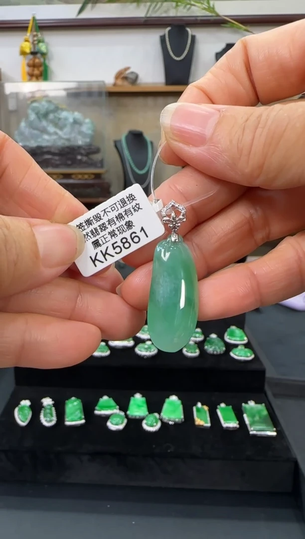 翡翠18K金镶嵌颈饰KK5861福果