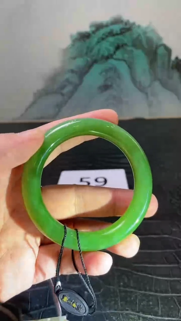 未镶嵌手镯和田玉（碧玉）心*姐59
