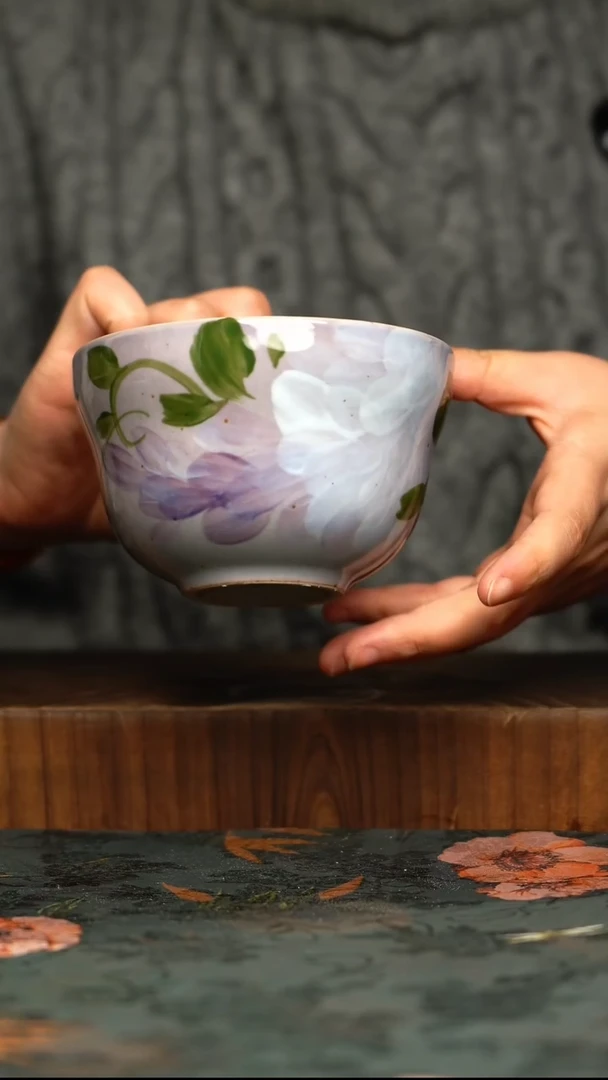 杯釉下彩手工手绘同款陶器