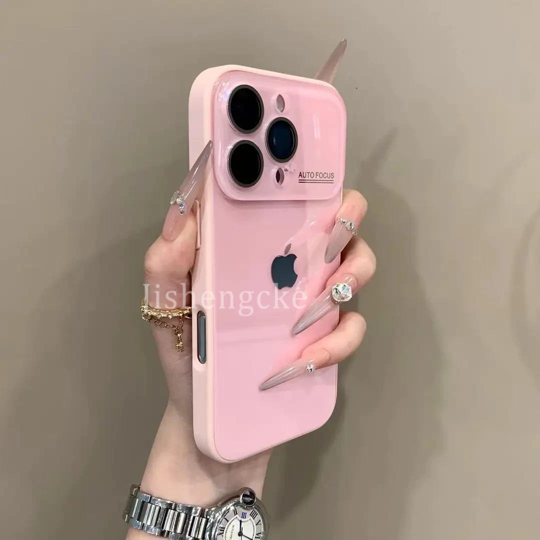 高级感大视窗玻璃适用iPhone16promax手机壳15pro时尚14防摔13硬