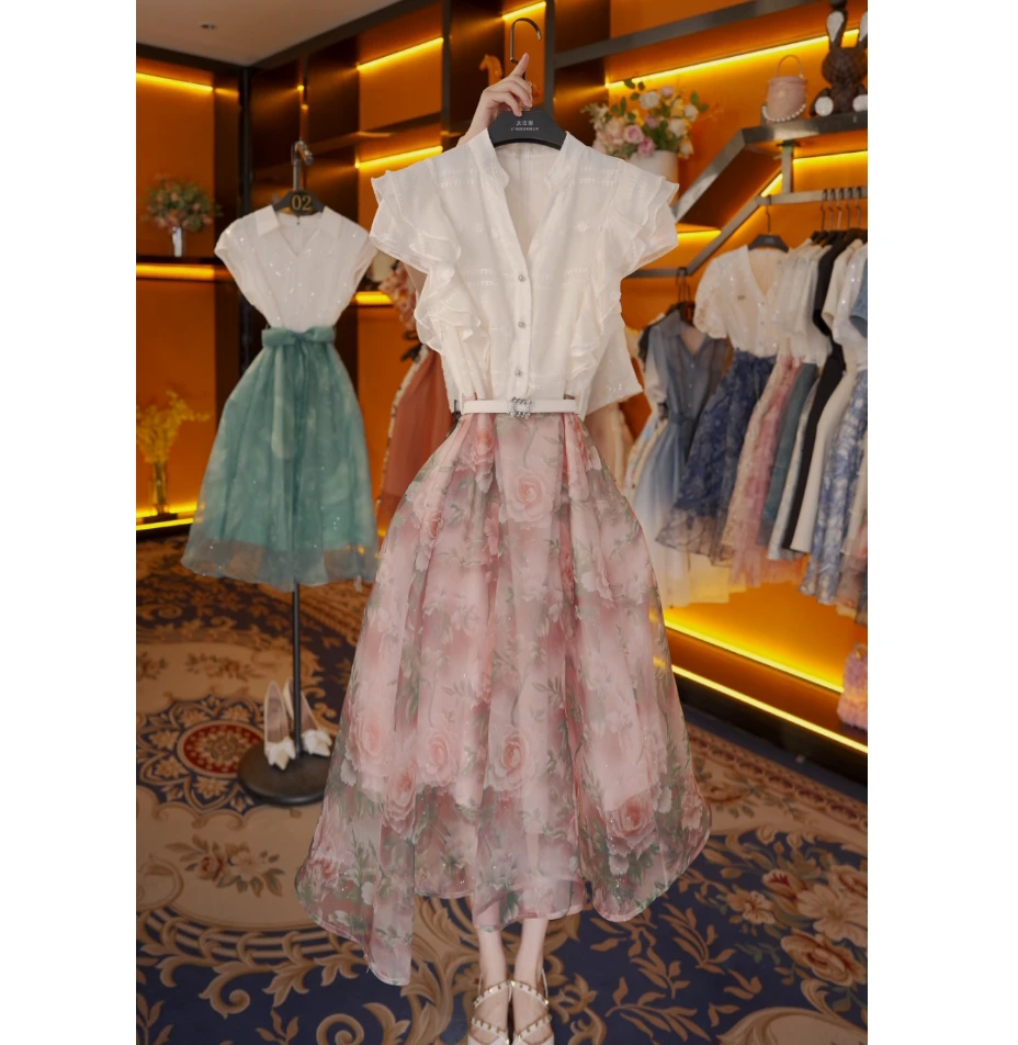 【vian专属】夏季短袖设计师款气质显瘦百搭高级感连衣裙CO-336