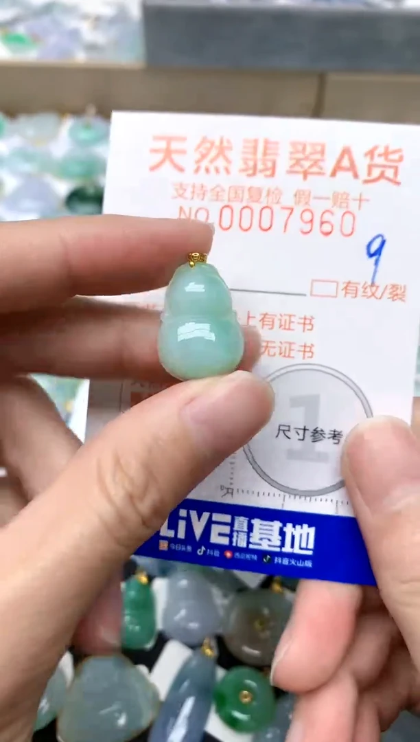 【闪购商品】翡翠颈饰18K金镶嵌9天然A货翡翠