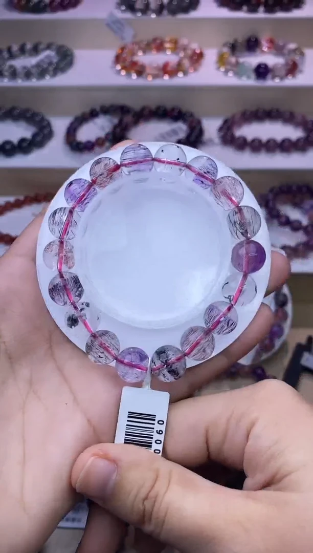 水晶手链未镶嵌黑加仑超七单圈11m+