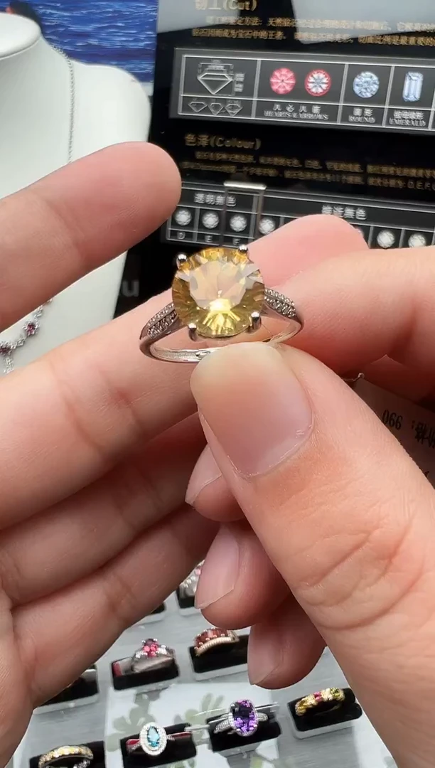 银S925镶嵌戒指水晶9