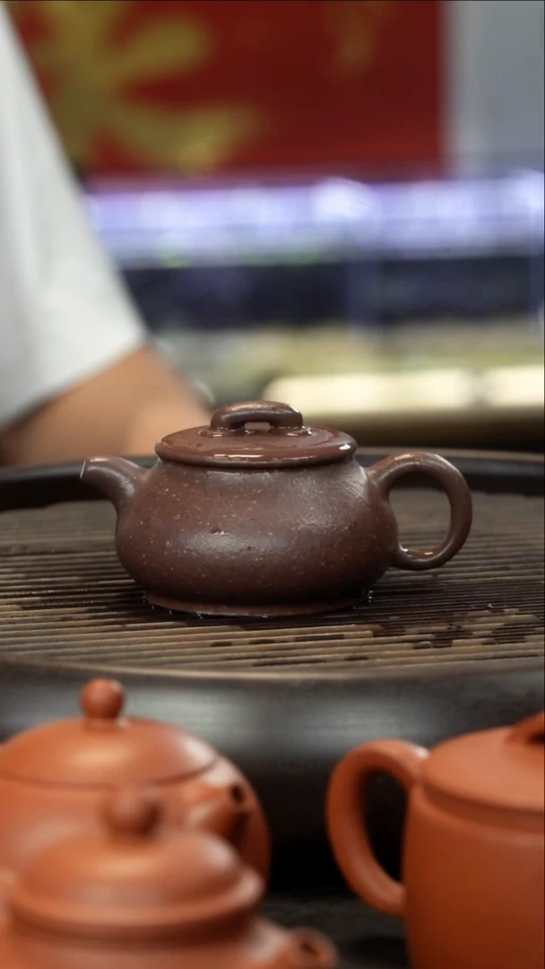 茶壶紫砂手磨16目紫泥全手 儒相壶