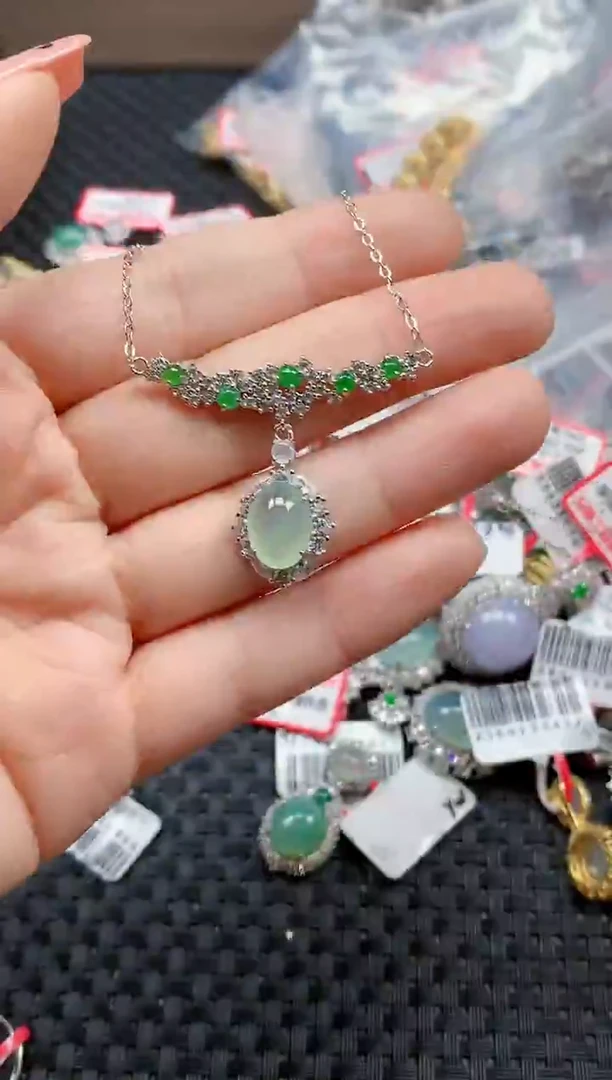 银S925镶嵌戒指翡翠天然A货缅甸翡翠