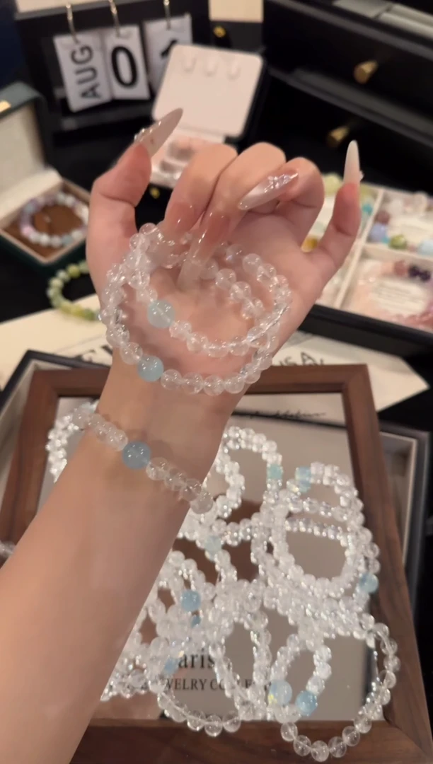 水晶手链合金白阿赛x2229
