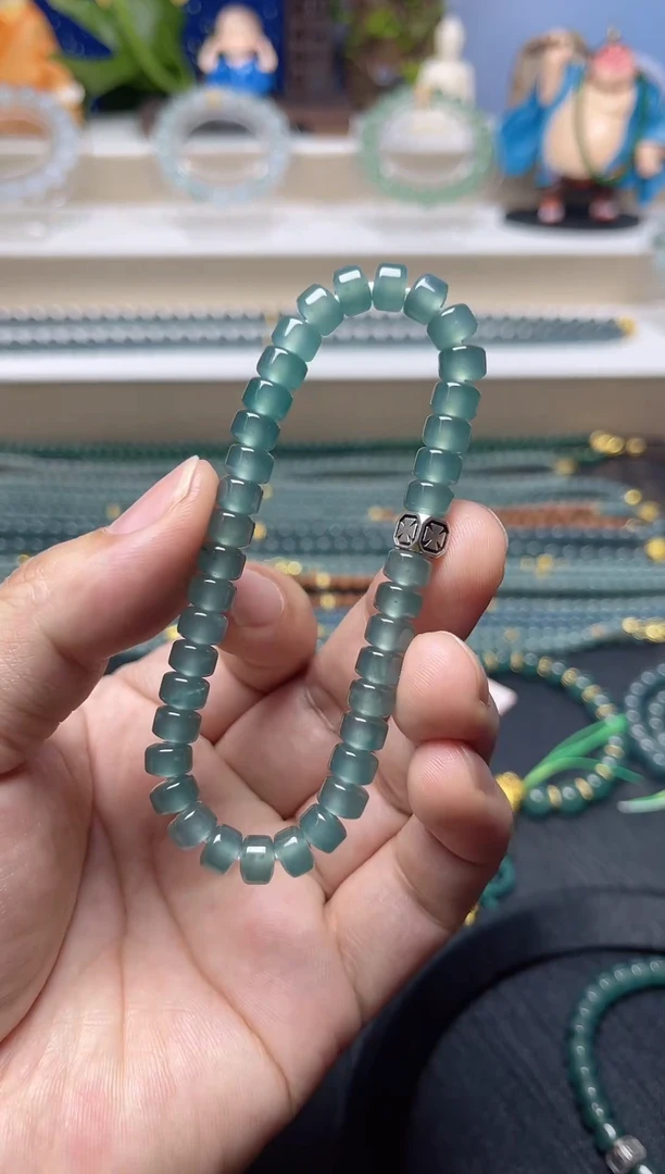 未镶嵌手串翡翠天然危地马拉翡翠药片珠手串卡7左右