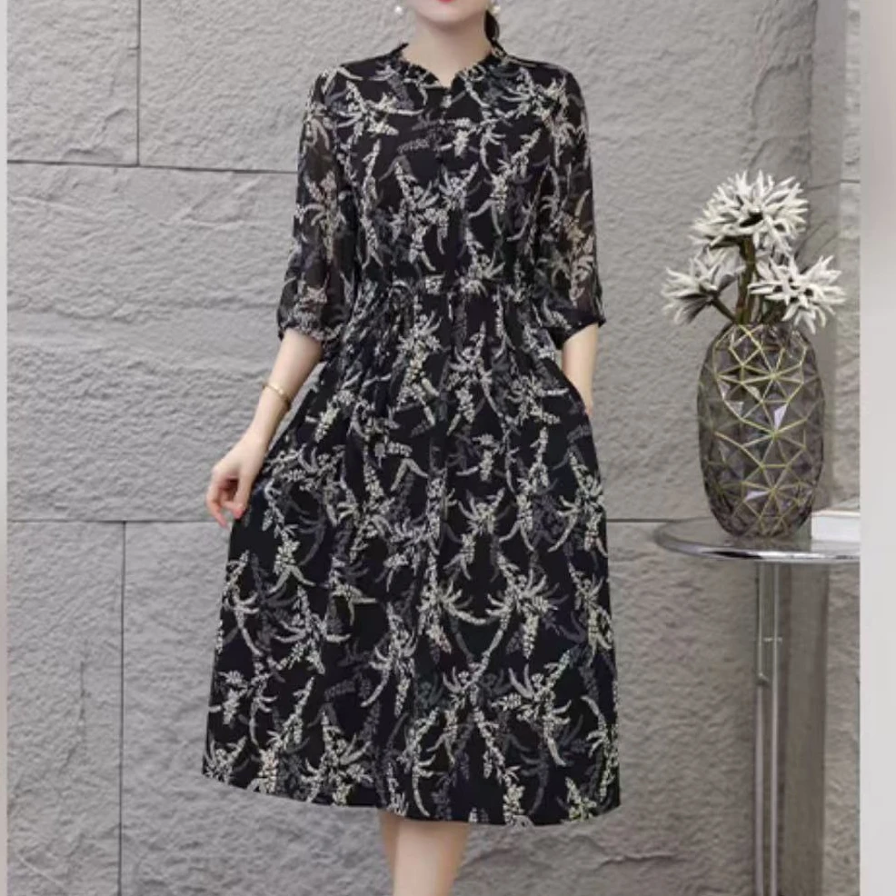 7775【熹凤】高端订制连衣裙 休闲女士夏季复古宽松