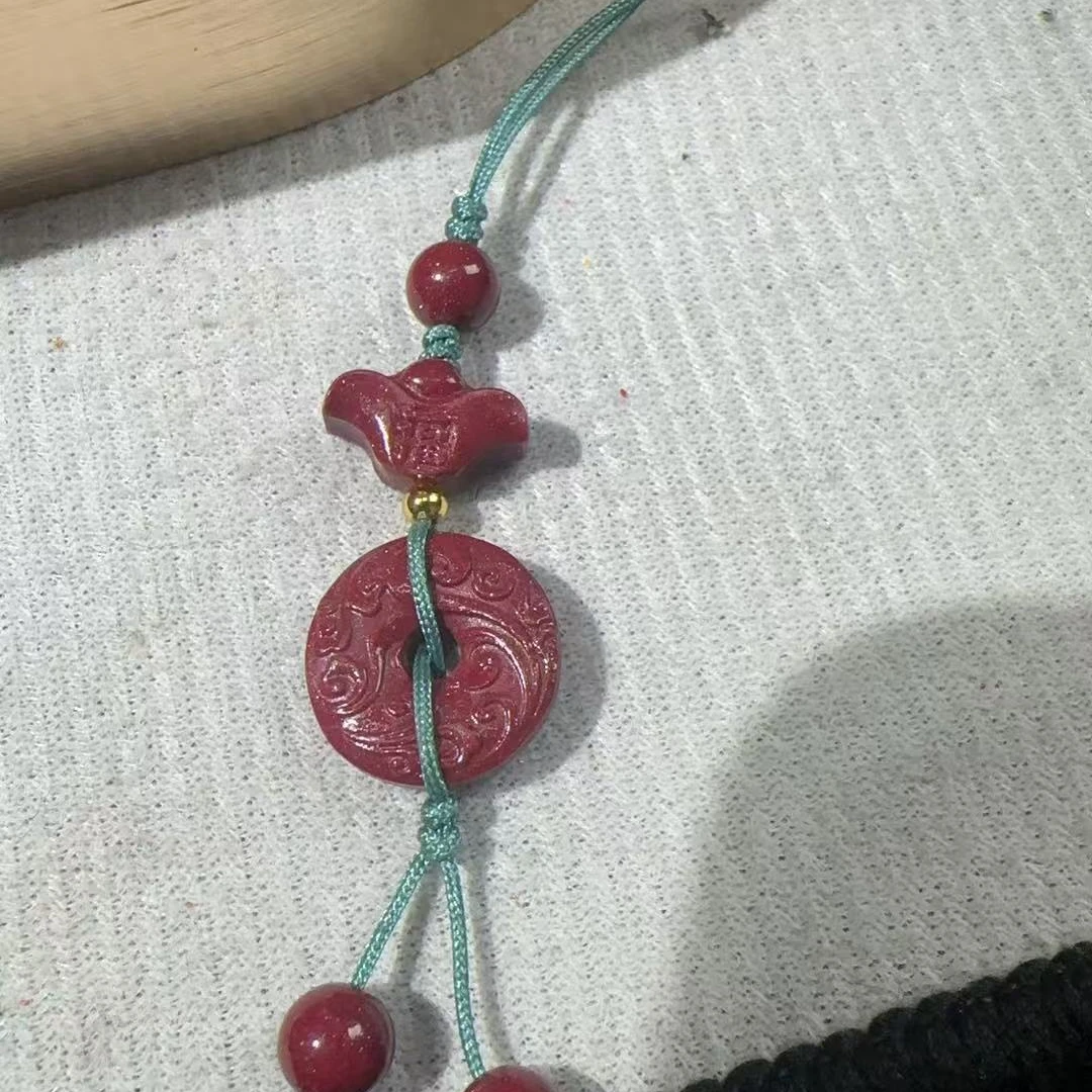 含辰砂工艺品高品质紫砂平安扣万能挂