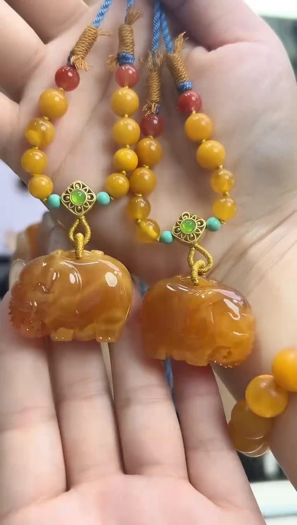 裸石琥珀未镶嵌琥珀蜜蜡吊坠多样性发一条