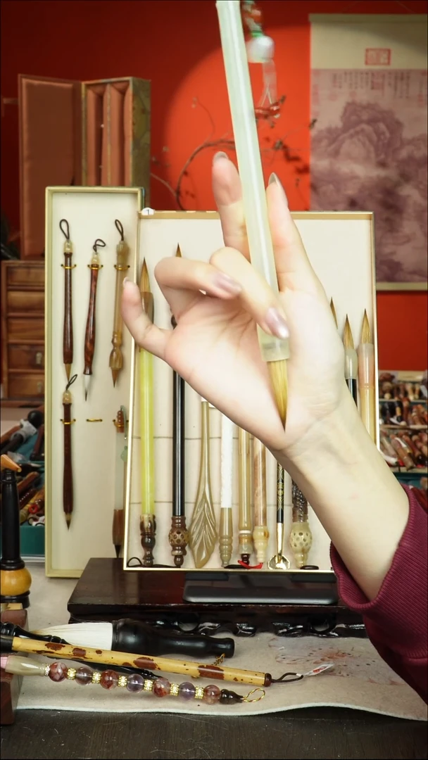 159号闪孤品高货毛笔链接 清水试笔 蘸墨不退