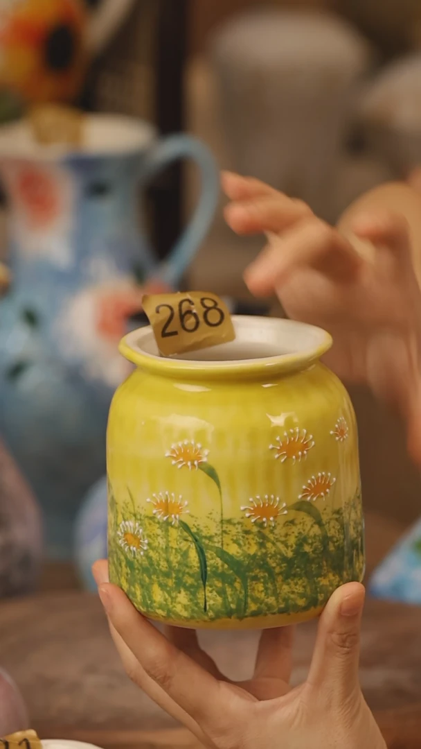 陶瓷268景德镇设计师手作花器摆件侘寂风