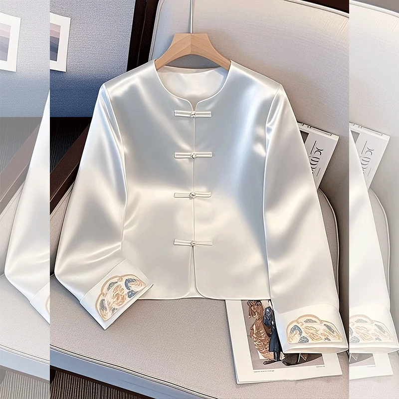 设计感新中式衬衫上衣女2025春季新款百搭独特超好看高级感外套女