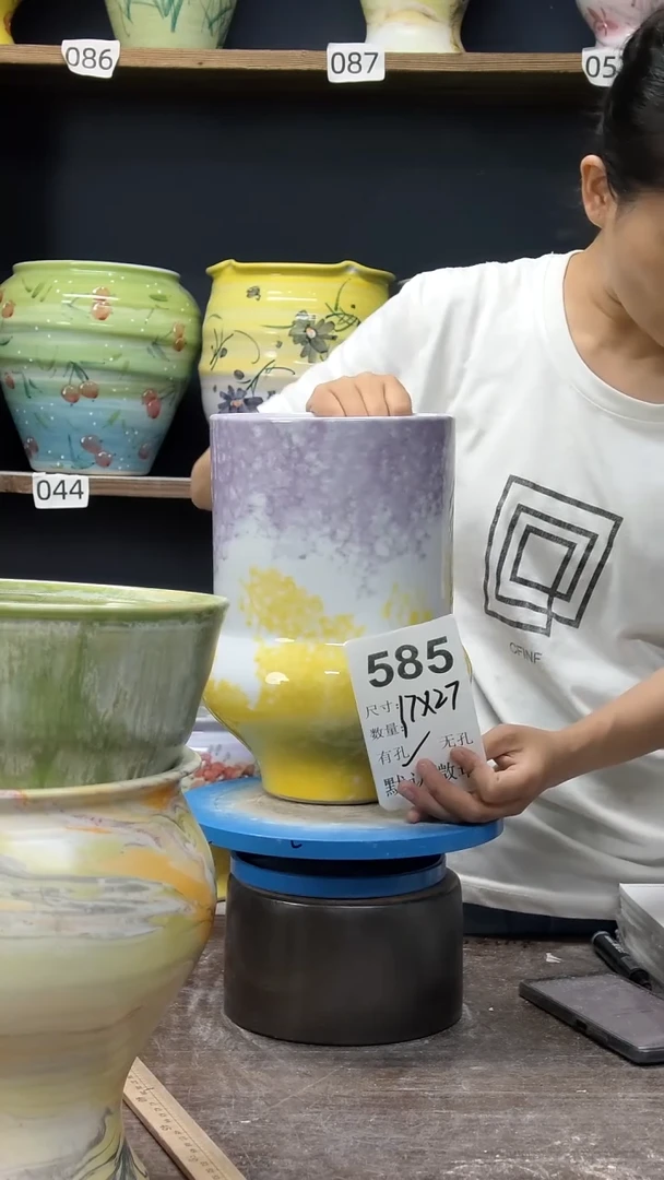 景德镇花盆默认微瑕585【微瑕】