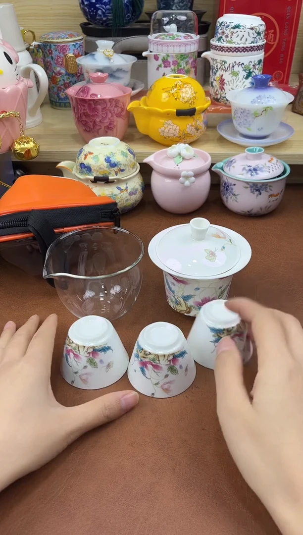 陶陶瓷茶具摆件旅行套组