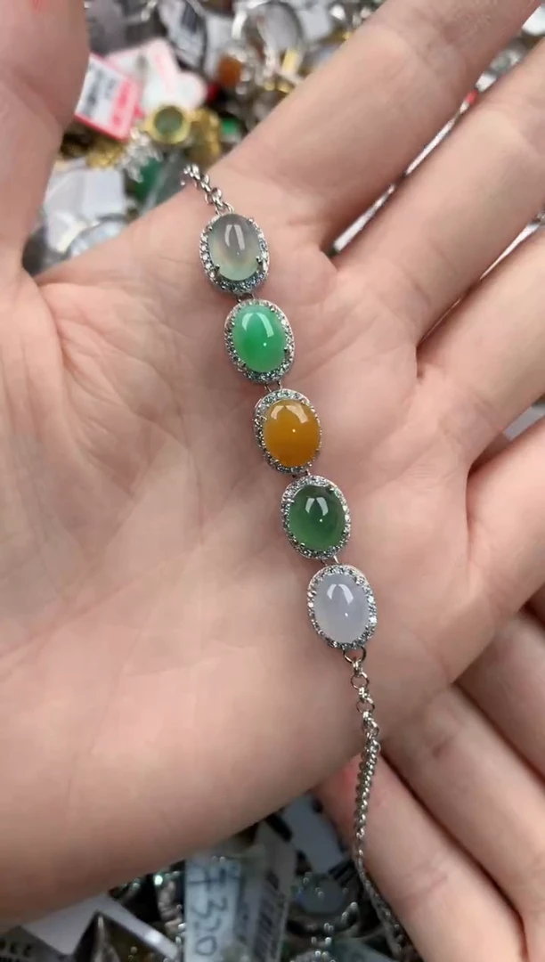 银S925镶嵌戒指翡翠444----6