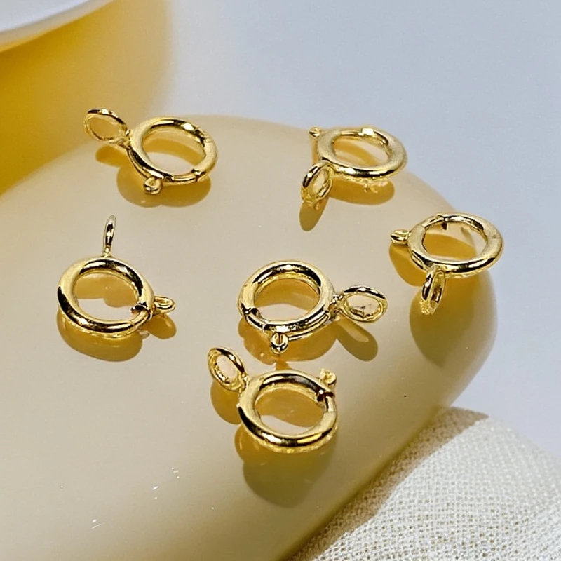 【四宝臻品】18K金弹簧扣百搭时尚简约diy扣头配饰7*4*0.8mm（发2个）