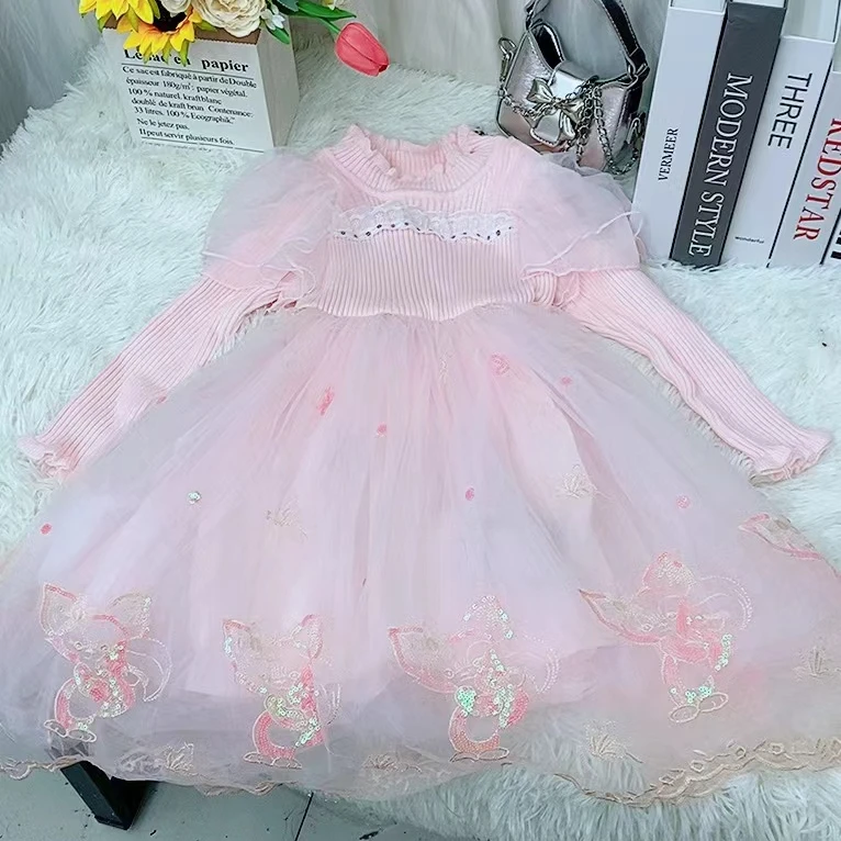 U4重工针织公主连衣裙