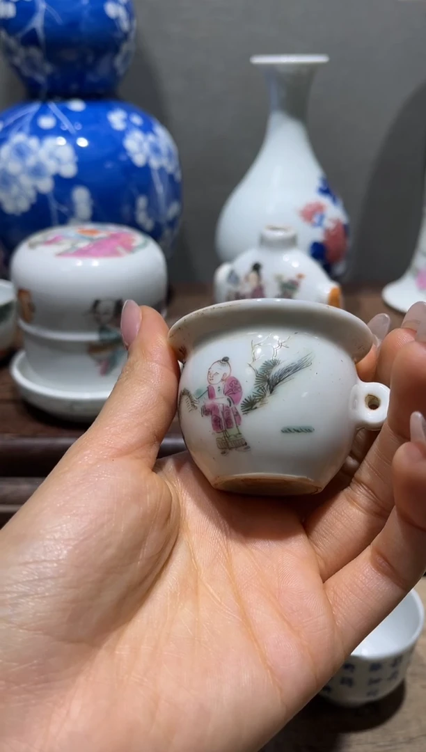 瓷片老*儿A351 瓷器小摆件小摆件