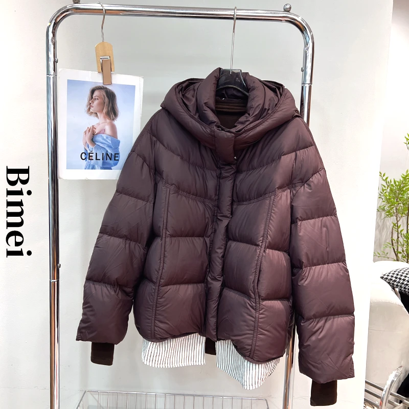 必魅-韩版连帽90羽绒服外套2025冬季新款保暖90白鸭绒外搭55831