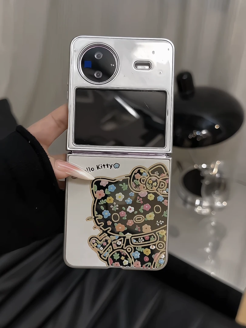 （VIVOXFLIP系列）金属折叠屏适用VIVOXFLIP手机壳套小众防摔花朵kt