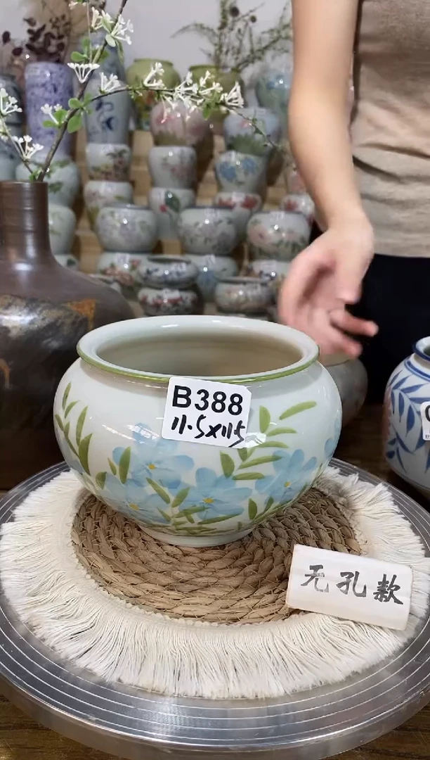 景德镇瓷韵手绘陶瓷花盆   388