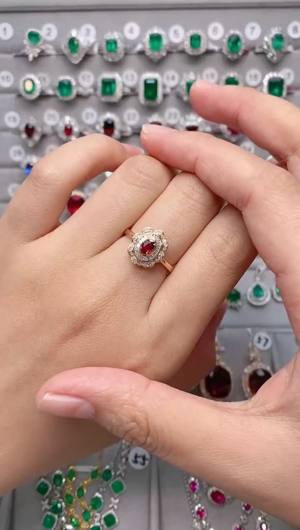 【闪购商品】红宝石18K金戒指18K金镶嵌.