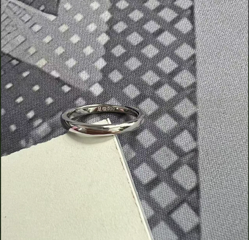 足银戒指 足银光面开口戒指