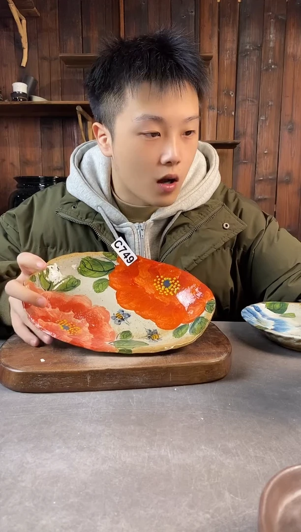 瓷片749，手工手绘，超值陶瓷！