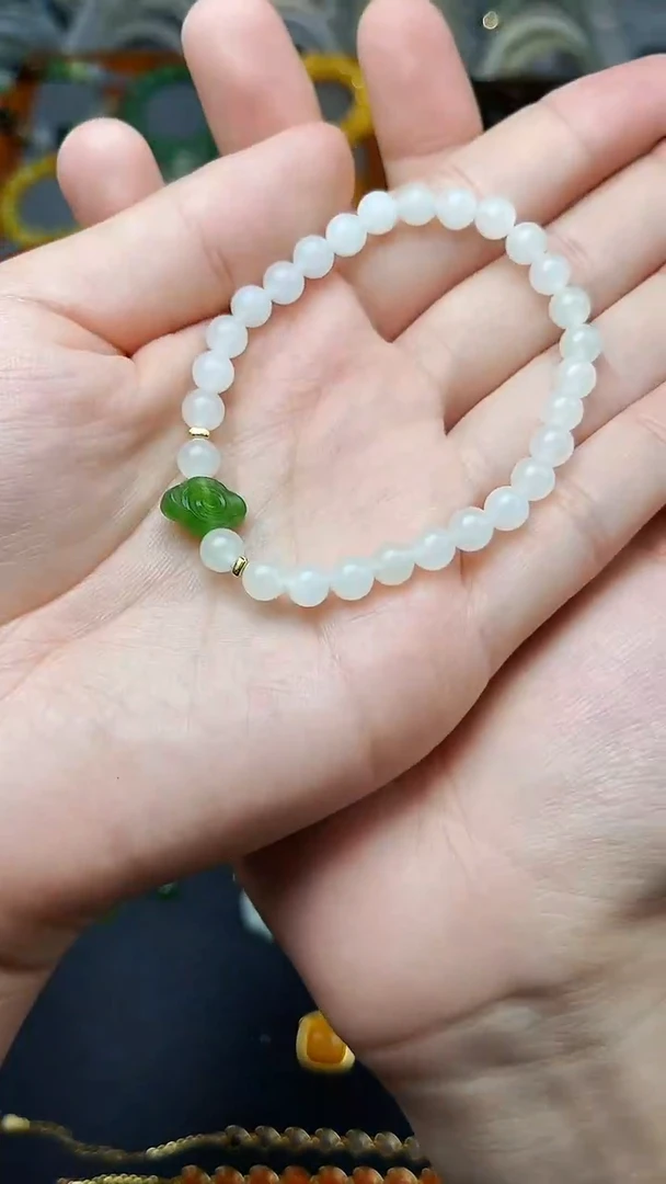 未镶嵌手串和田玉白玉手串 06