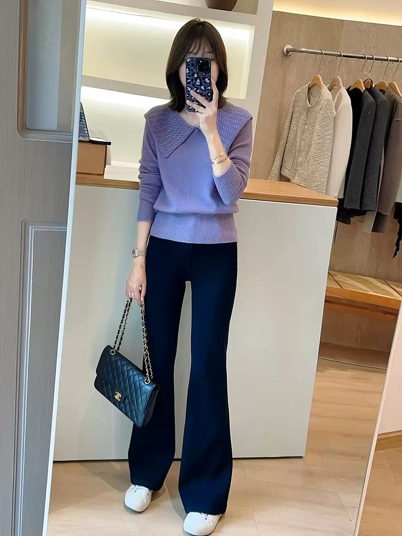 25早秋新款韩系百搭慵懒松弛感穿搭巨好看的针织衫大码微胖显瘦