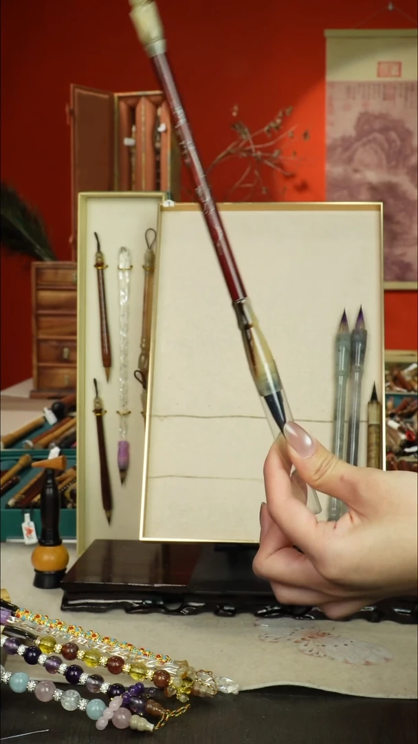 66号闪孤品高货毛笔链接 清水试笔 蘸墨不退