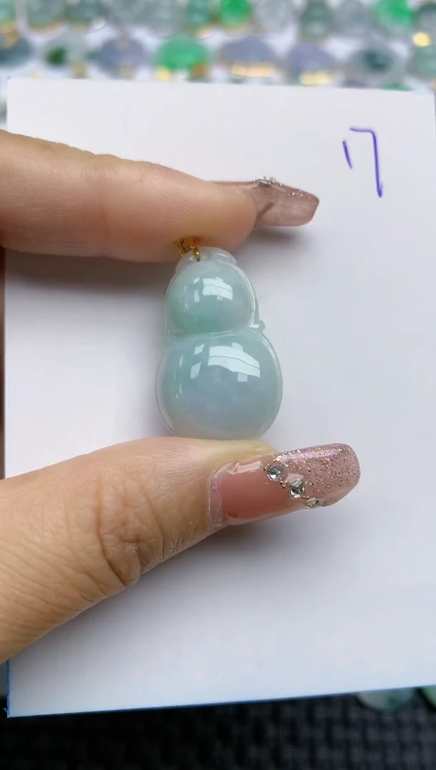 【闪购商品】翡翠颈饰18K金镶嵌天然A货翡翠 17