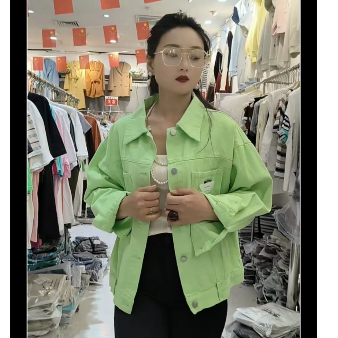 外套牛仔网红短款时尚休闲百搭绿色显瘦气质春款春季ins韩版8828