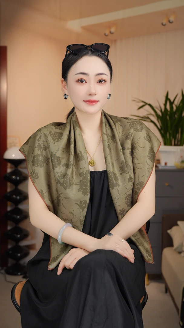 K（绿扣）【春秋】-P12 时尚丝毛双面异色85x85百搭舒适保暖
