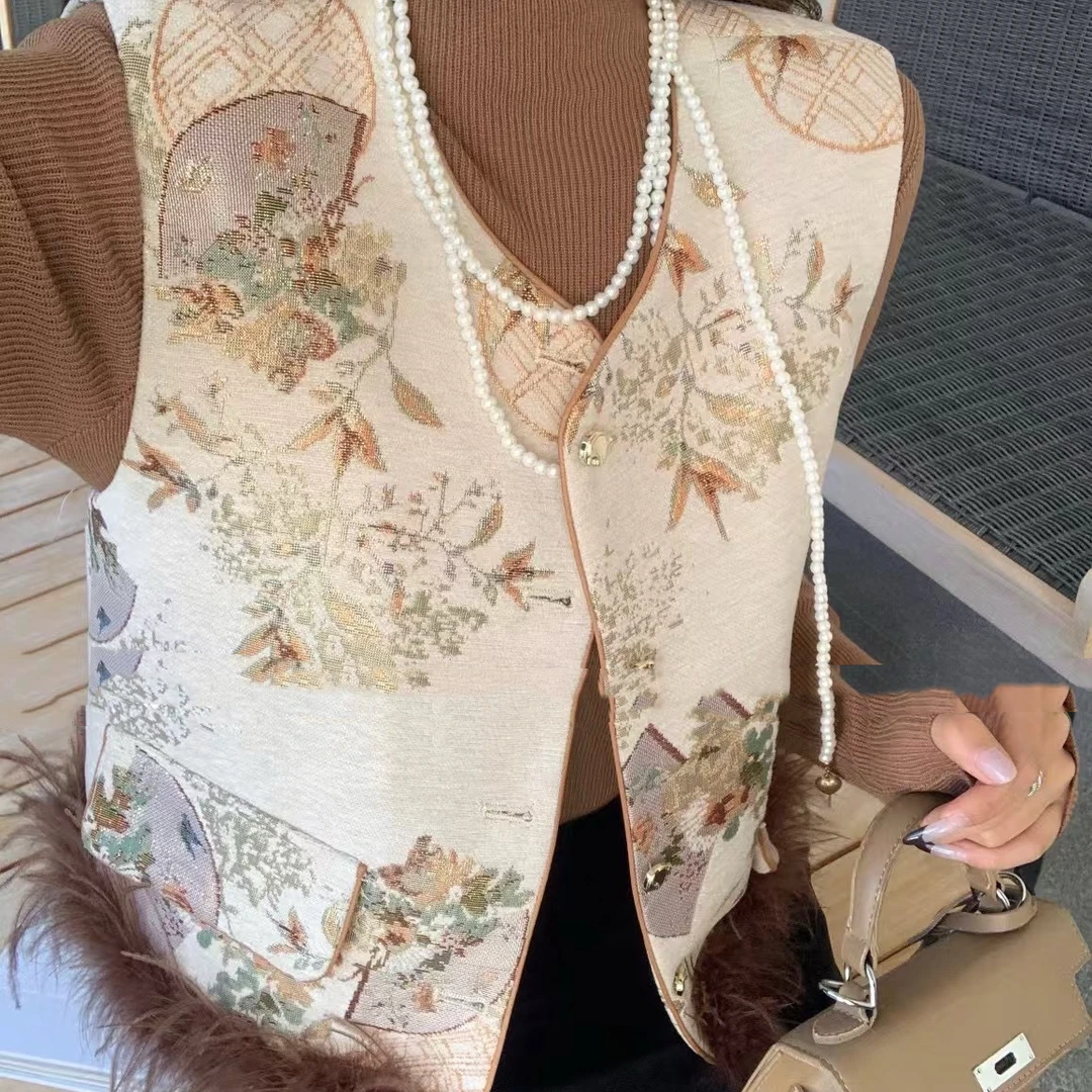 普普力荐-{扣号链接}-新中式款马甲 气质网红国风提花马夹