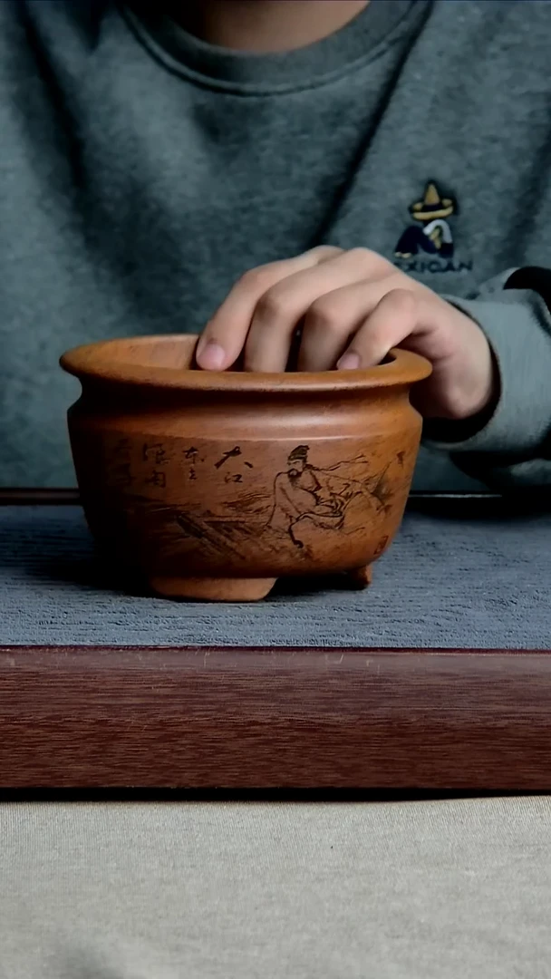 紫砂花盆12*8.5内径紫砂花盆